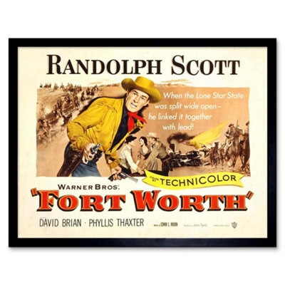 Artery8 Movie Film Fort Worth Randolph Scott Cowboy Western Texas Framed Wall Art Print from B&Q