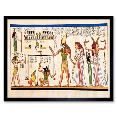 Artery8 Ancient Egyptian Heiroglyphics Horus Thoth Anubis Mural Framed Wall Art Print from B&Q