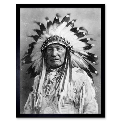 Artery8 Vintage Native American Mountain Chief 12X16" Framed Wall Art Print from B&Q