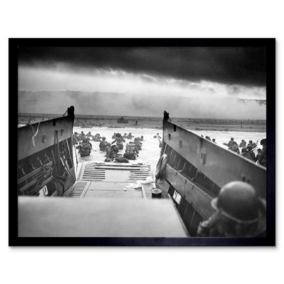 Artery8 Sargent Into Jaws Of Death D Day Landing Normandy Wwii Framed Wall Art Print