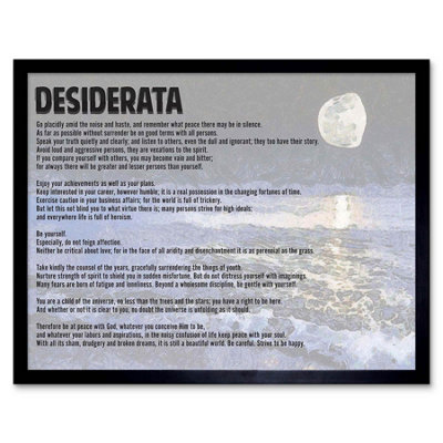 Artery8 Desiderata Ehrmann Poem Go Placidly Quote Framed Wall Art Print from B&Q