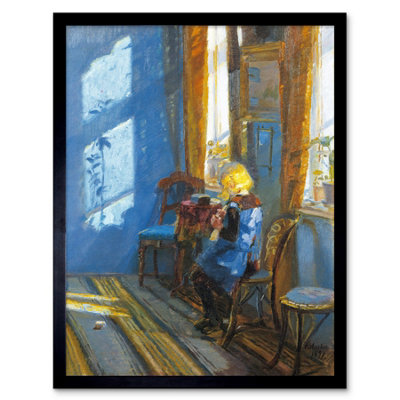 Artery8 Anna Ancher Sunlight In The Blue Room 12X16" Framed Wall Art Print from B&Q