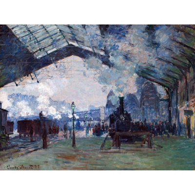 B&Q -  Unframed Wall Art Claude Monet Normandy Train Gare Saint Lazare12X16 Inch