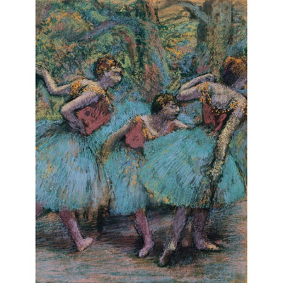 Artery8 Unframed Wall Art Edgar Degas Three Dancers Blue Tutus Red Bodices - 12X16 Inch