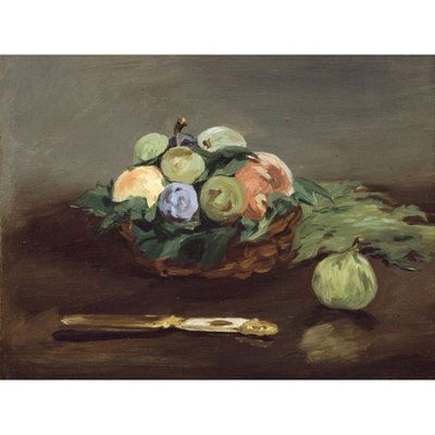 Artery8 Unframed Wall Art Edouard Manet Basket Of Fruit - 12X16 Inch