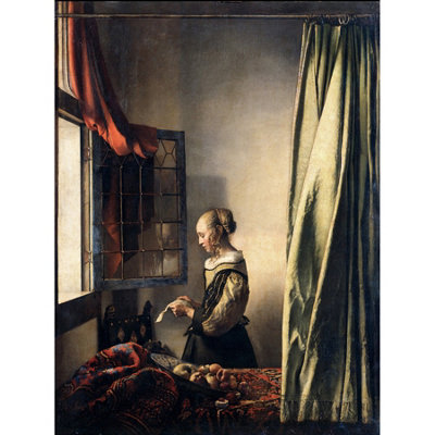 B&Q -  Unframed Wall Art Johannes Vermeer Girl Reading A Letter By An Open Window12X16 Inch