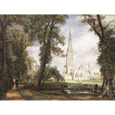 Artery8 Unframed Wall Art John Constable Salisbury Cathedral From The Bishops Garden12X16 Inch from B&Q
