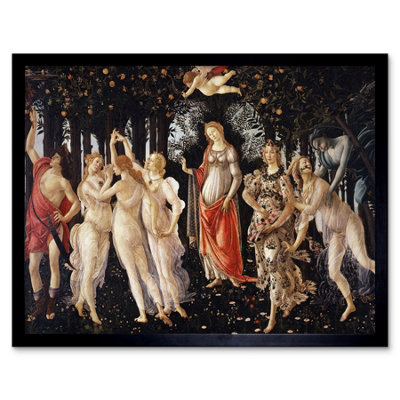 Artery8 Sandro Botticelli La Primavera Home Decor 12X16" Framed Wall Art Print from B&Q