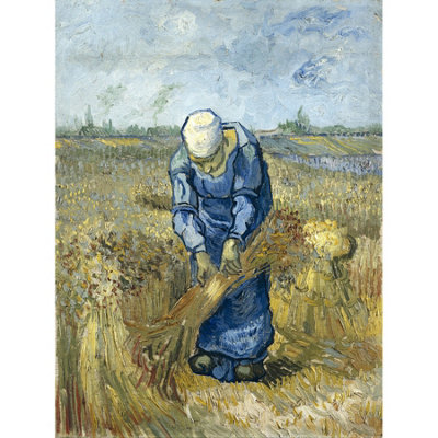 B&Q -  Unframed Wall Art Vincent Van Gogh Peasant Woman Binding Sheaves After Millet12X16 Inch