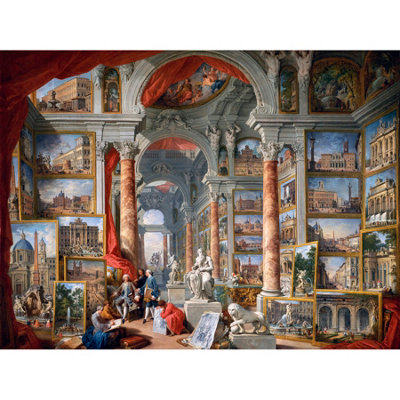 B&Q -  Unframed Wall Art Panini Modern Rome Monuments Allegory Painting12X16 Inch