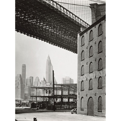 Artery8 Unframed Wall Art Berenice Abbott New York Brooklyn Bridge Water New Dock Streets Cityscape12X16 Inch from B&Q