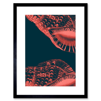 Artery8 Wall Art Print Pink Seashell Patterned Artwork Framed 9X7 Inch from B&Q