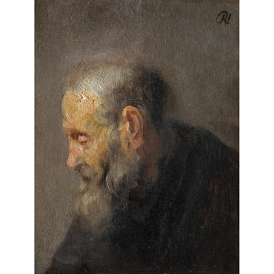 Artery8 Unframed Wall Art Rembrandt Study Old Man Profile Painting12X16 Inch