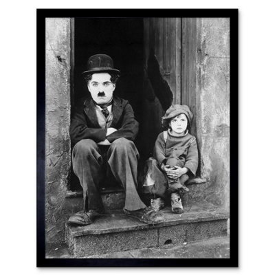 Artery8 Silent Movie Still Charlie Chaplin The Kid Photo 12X16" Framed Wall Art Print from B&Q