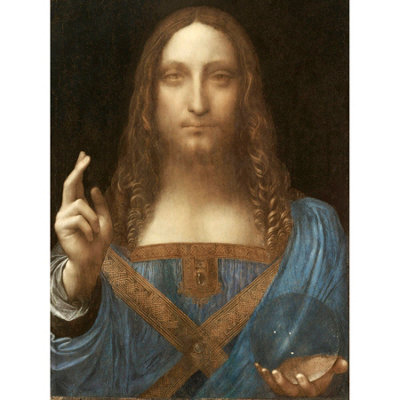 B&Q -  Unframed Wall Art Da Vinci Salvator Mundi World Saviour Jesus Painting12X16 Inch