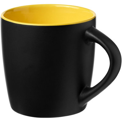 Bullet Riviera Ceramic Mug Solid Black/yellow (8.4 X 8.8 Cm) from B&Q