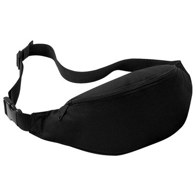  - Bagbase Adjustable Belt Bag (2.5 Litres) (Pack Of 2) Black (One Size)