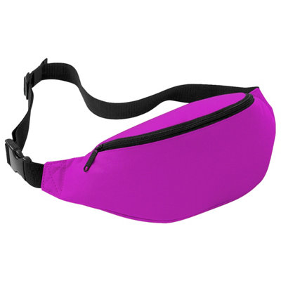  - Bagbase Adjustable Belt Bag (2.5 Litres) (Pack Of 2) Fuchsia (One Size)