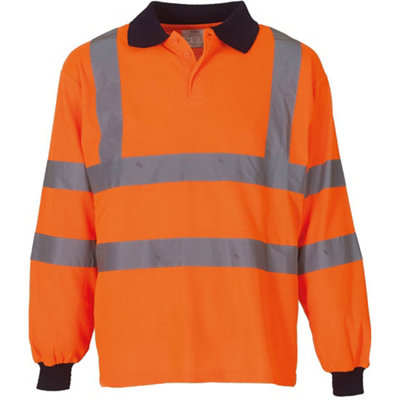 B&Q Yoko Ladies/womens Hi-Vis Long Sleeve Polo Shirt (Pack Of 2)