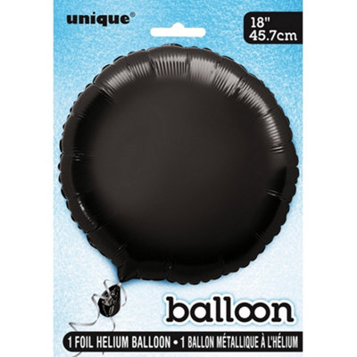 Unique Party Round Foil Balloon (Pack Of 5) Black (18In) from B&Q