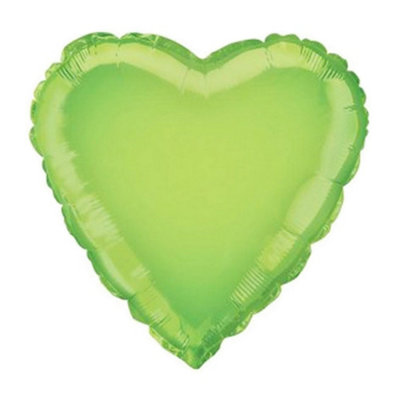 Unique Party Heart Foil Balloon (Pack Of 5) Lime Green (18In) from B&Q