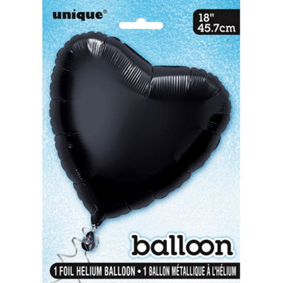 Unique Party Heart Foil Balloon (Pack Of 5) Black (18In) from B&Q