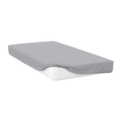 Belledorm 200 Thread Count Egyptian Cotton Deep Fitted Sheet Platinum (Double) from B&Q