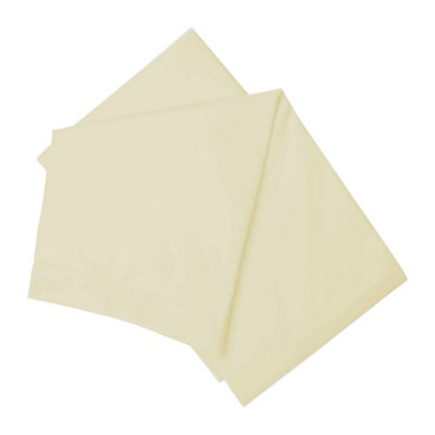 Belledorm 200 Thread Count Cotton Percale Flat Sheet Ivory (Kingsize) from B&Q