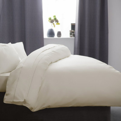 Belledorm Cotton Sateen 1000 Thread Count Duvet Cover Ivory (Emperor) from B&Q