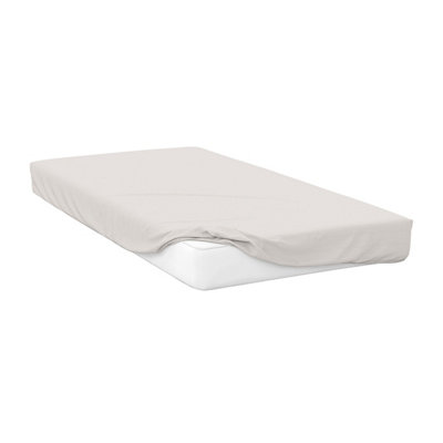 Belledorm Cotton Sateen 1000 Thread Count Extra Deep Fitted Sheet Ivory (Single) from B&Q