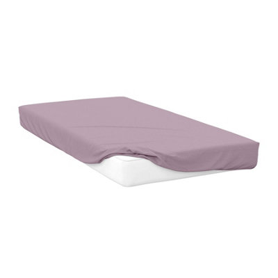 Belledorm 400 Thread Count Egyptian Cotton Fitted Sheet Mulberry (Double) from B&Q