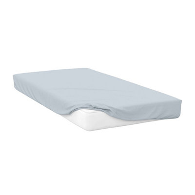 Belledorm 400 Thread Count Egyptian Cotton Fitted Sheet Duck Egg Blue (Double) from B&Q