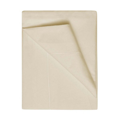 Belledorm 400 Thread Count Egyptian Cotton Flat Sheet Cream (Superking) from B&Q