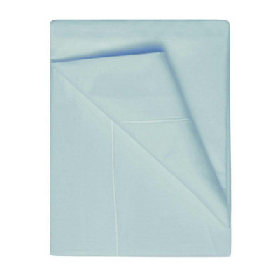 Belledorm 400 Thread Count Egyptian Cotton Flat Sheet Duck Egg Blue (Single) from B&Q