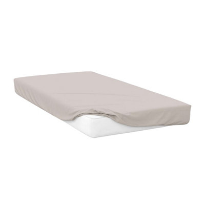 Belledorm 400 Thread Count Egyptian Cotton Fitted Sheet Oyster (Kingsize) from B&Q