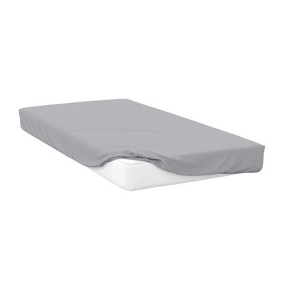 B&Q Belledorm 400 Thread Count Egyptian Cotton Fitted Sheet Platinum (Kingsize)