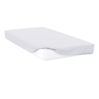 Belledorm Jersey Cotton Fitted Sheet White (Kingsize) from B&Q