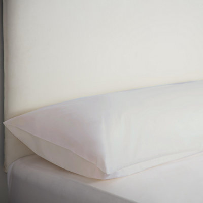 Belladorm Easycare Percale Bolster Pillowcase White (Kingsize) from B&Q