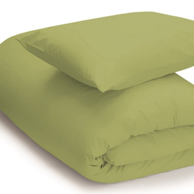 Belledorm Easycare Percale Duvet Cover Olive (Superking) from B&Q