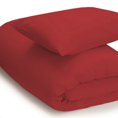 Belledorm Easycare Percale Duvet Cover Red (Kingsize) from B&Q