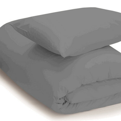 B&Q Belledorm Easycare Percale Duvet Cover (Double) Grey
