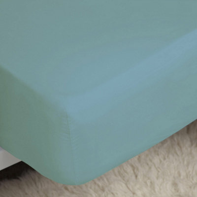  - Belledorm Easycare Percale Fitted Sheet Teal (Double)
