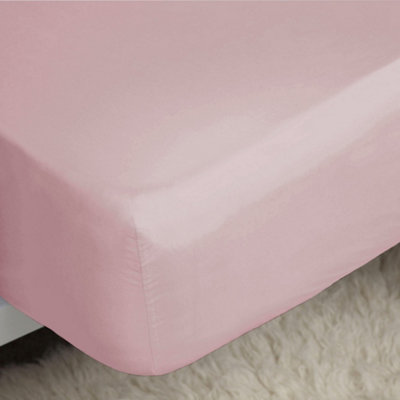  - Belledorm Easycare Percale Fitted Sheet Blush (Kingsize)
