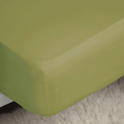 Belledorm Easycare Percale Fitted Sheet Olive (Kingsize) from B&Q