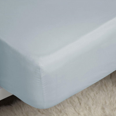 Belledorm Easycare Percale Fitted Sheet Duck Egg Blue (Superking) from B&Q