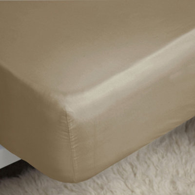 Belledorm Easycare Percale Fitted Sheet Walnut Whip (Superking) from B&Q