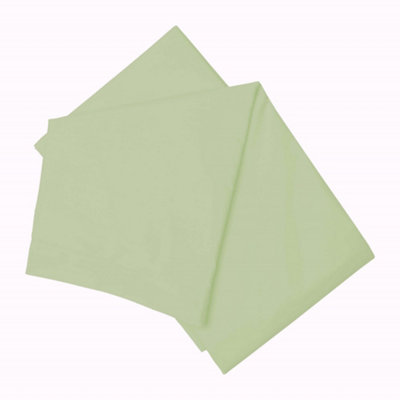 Belledorm Brushed Cotton Flat Sheet Green Apple (Single) from B&Q