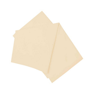 Belledorm Brushed Cotton Fitted Sheet Cream (Double) from B&Q