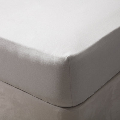 Belledorm Brushed Cotton Fitted Sheet Grey (Superking) from B&Q