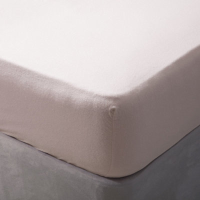 Belledorm Brushed Cotton Fitted Sheet Powder Pink (Superking) from B&Q